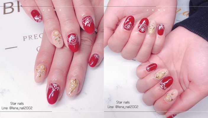 新年美甲款式_情人節美甲款式